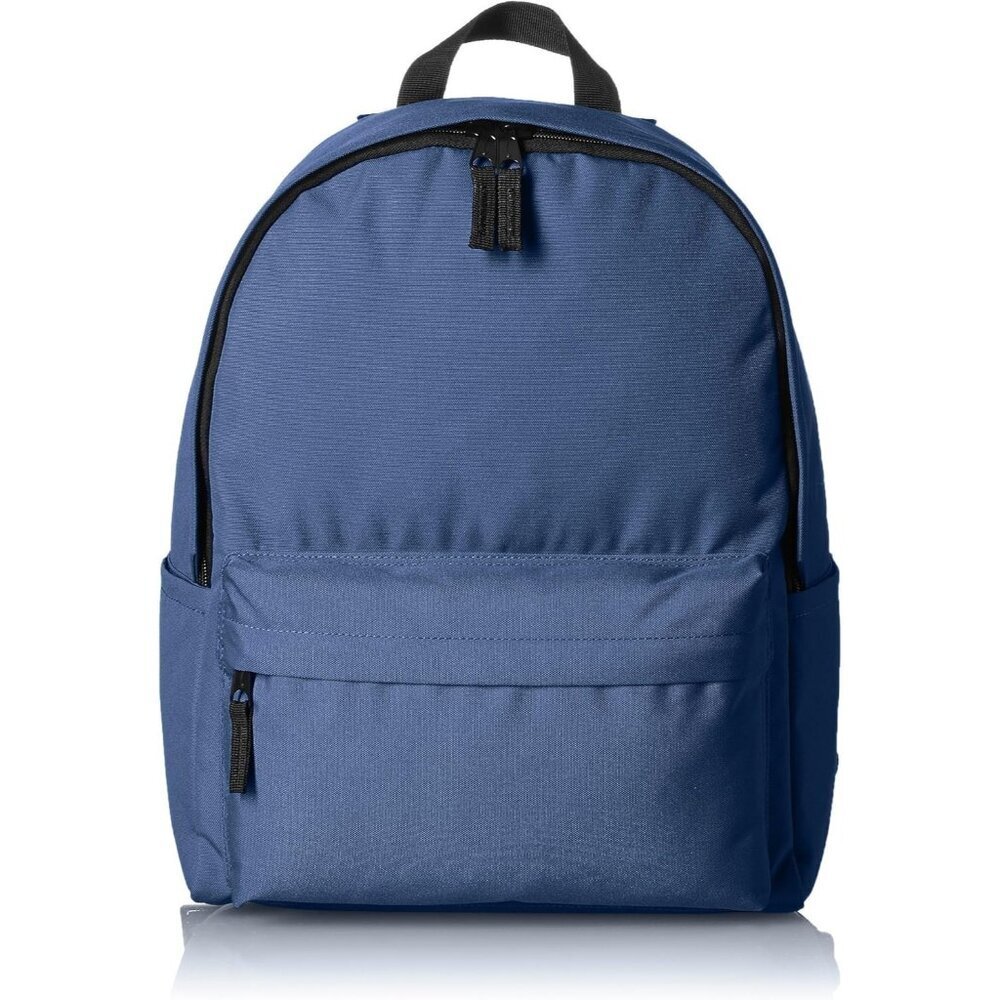 🆕 Men Blue Classic School Featuring Adjustable Padded Double-Zipper Backpack